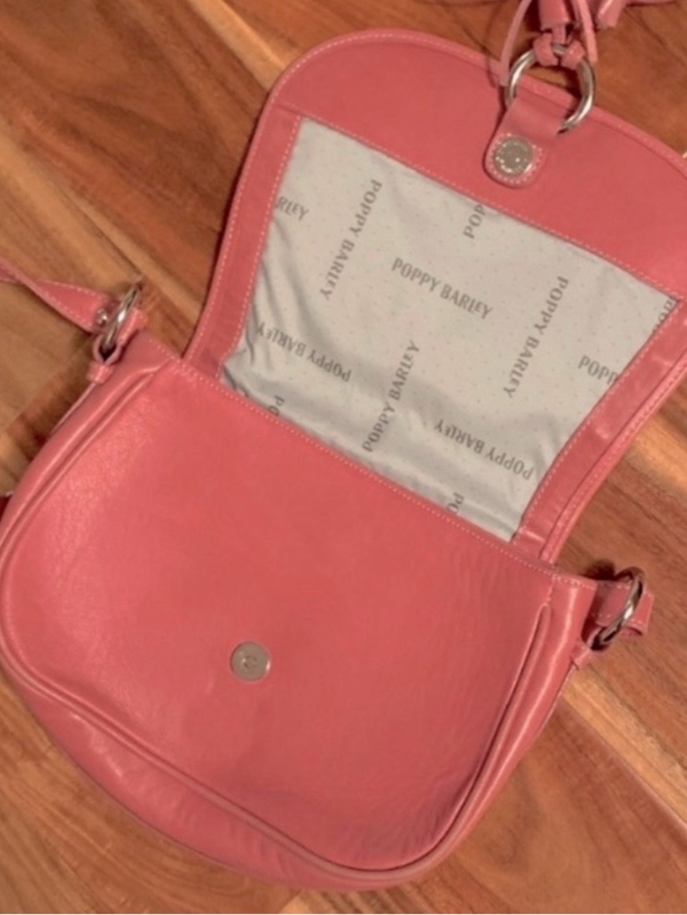 Poppy Barley Rose Pink Leather Tassel Crossbody - Picture 3 of 7